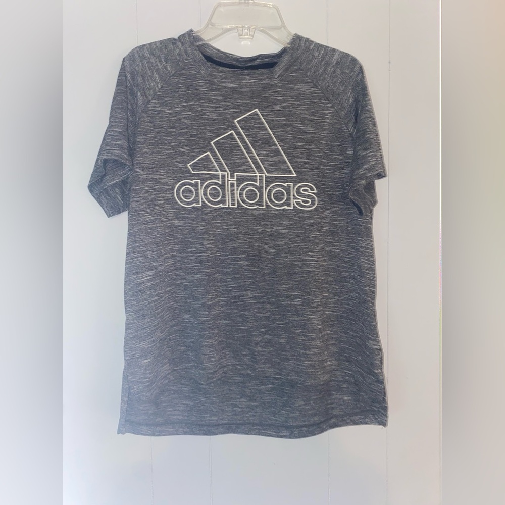 Adidas Charcoal Heather Tee with Logo